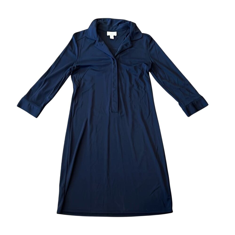 LOFT Women's Lightweight Knit Shirt Dress Dark Navy Blue Size 6